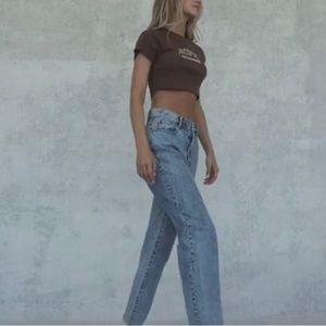 PacSun Eco Medium Blue High Waisted Straight Leg Jeans